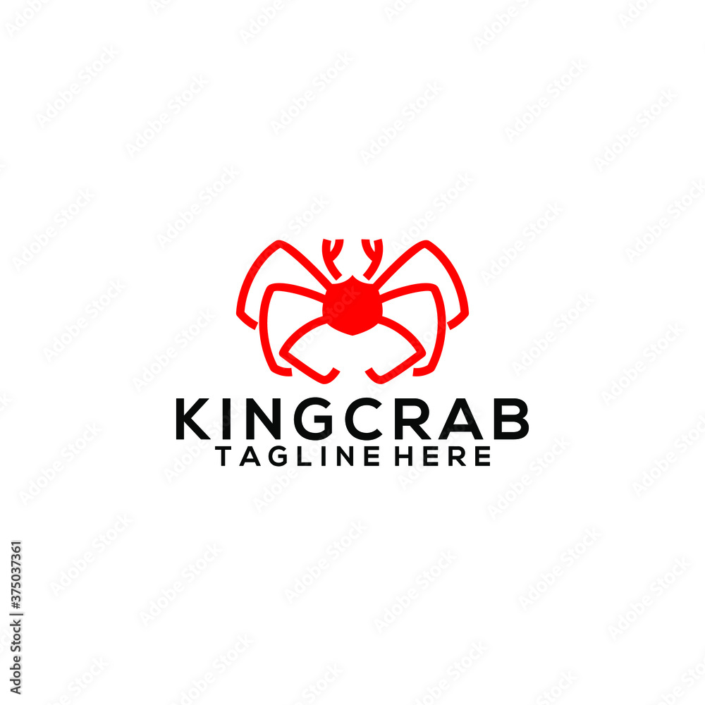 Crab logo template vector. Seafood logo concept Crab logo template vector. Seafood logo concept