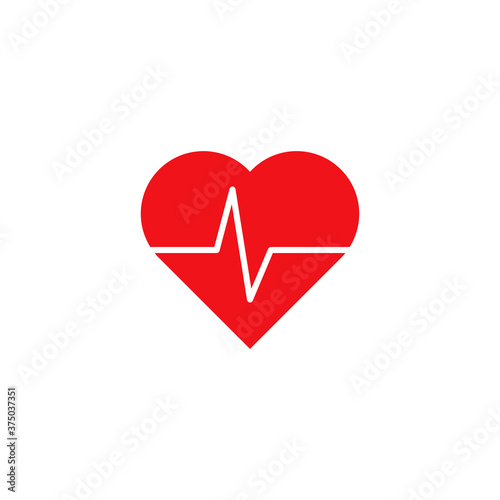 Heart beat monitor pulse line art icon for medical apps and websites isolated on white background EPS Vector