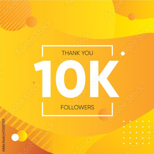 thank you for ten thousand followers in social media achievement banner