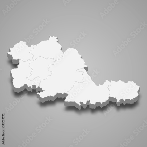 3d map of West Midlands is a ceremonial county of England