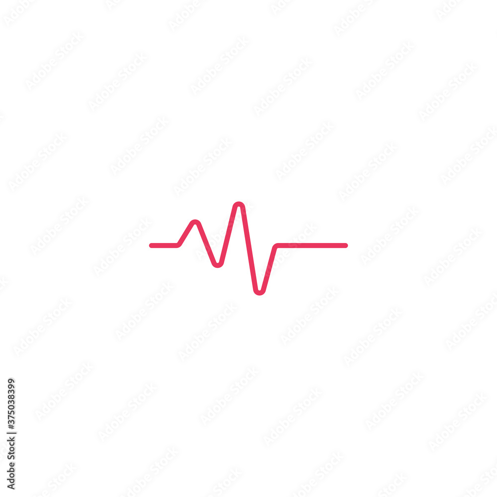 Heart beat monitor pulse line art icon for medical apps and websites isolated on white background EPS Vector