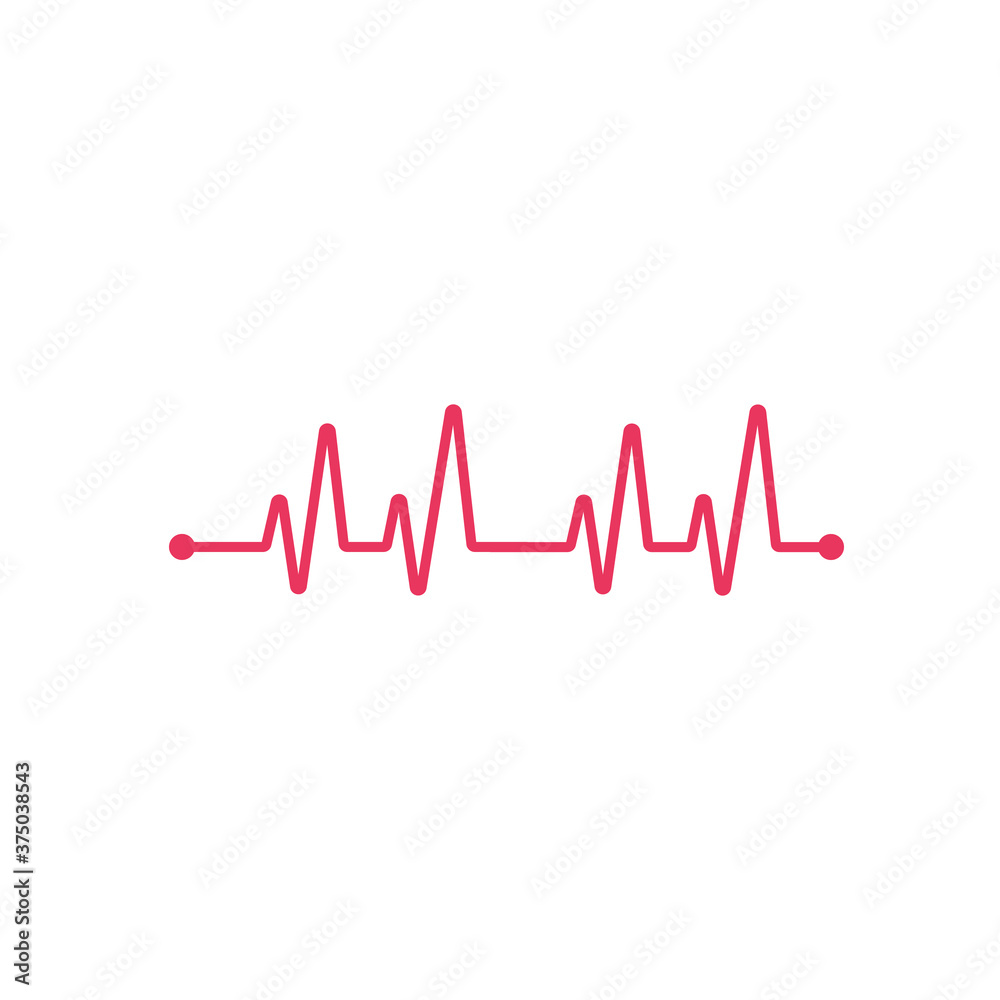 Heart beat monitor pulse line art icon for medical apps and websites isolated on white background EPS Vector