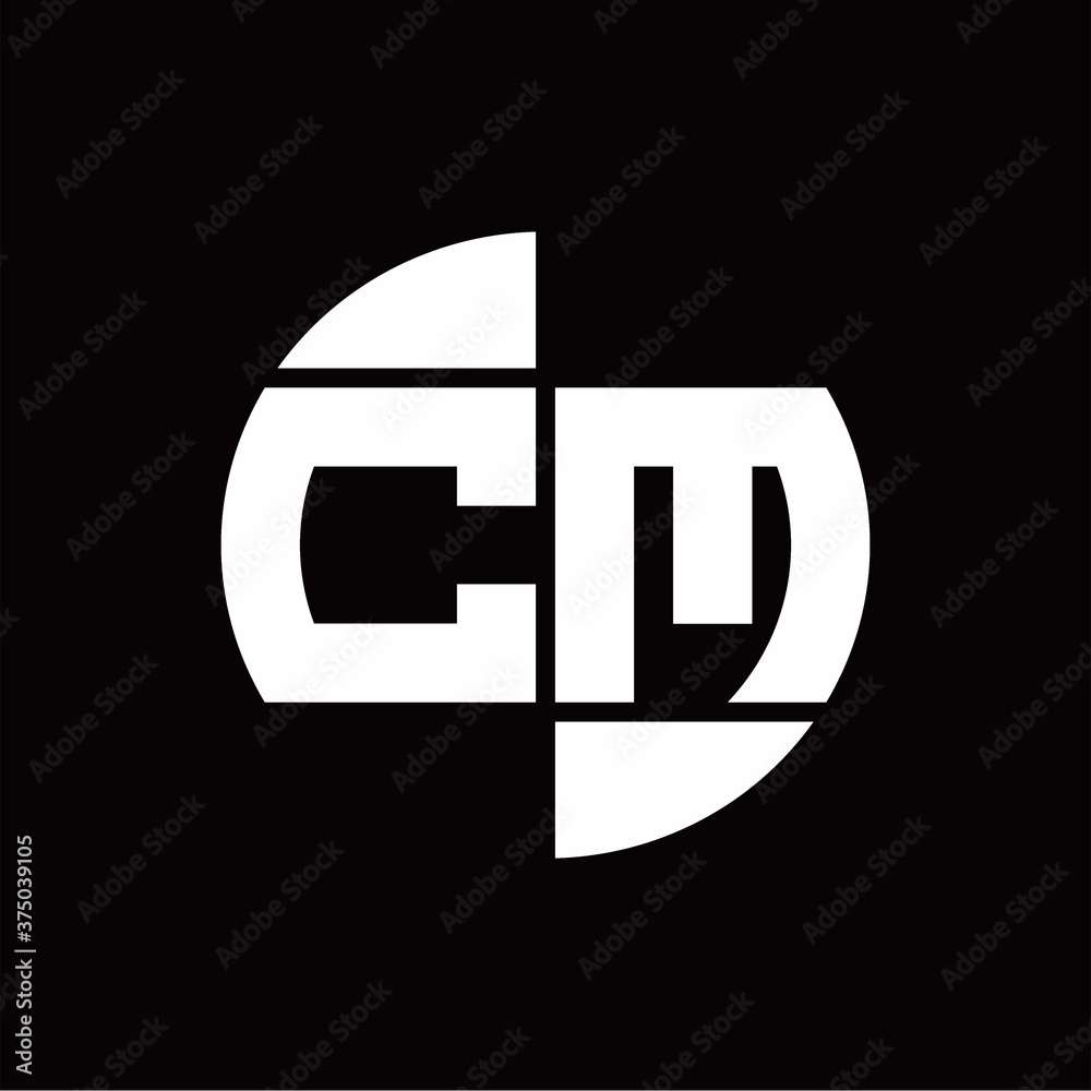 CM Logo monogram with slice circle shape rotate design template CM Logo monogram with slice circle shape rotate design template
