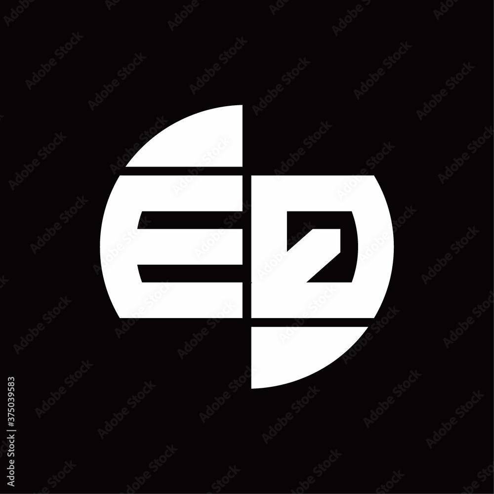 EQ Logo monogram with slice circle shape rotate design template EQ Logo monogram with slice circle shape rotate design template
