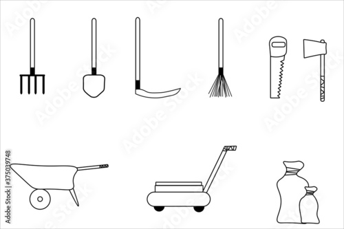 set of gricultural tools icons