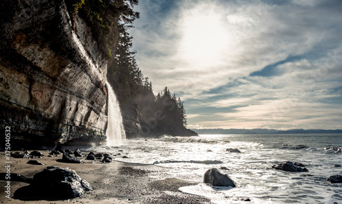 Winter Mystic Beach On Vancouver Island, British Columbia, Canada. 