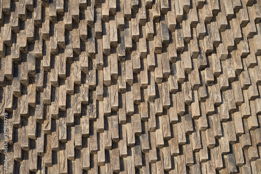 The image of the decorative surface made of wooden slats. The image of the decorative surface made of wooden slats.