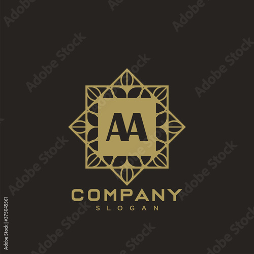 AA Premium monogram letter initials logo. minimalist symbol icon vector design. Luxury logotype.
