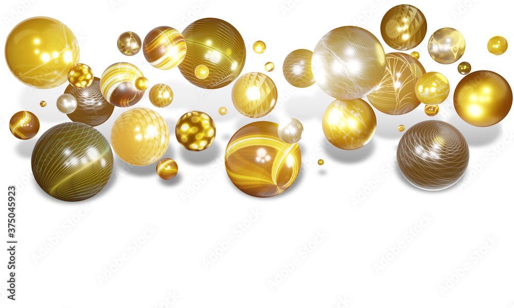 3d illustration background Shiny spheres and abstraction patterns, elements of flying balls, decorated with patterns of gold and glitter 3d colors For designs and banners 3d illustration background Shiny spheres and abstraction patterns, elements of flying balls, decorated with patterns of gold and glitter 3d colors For designs and banners