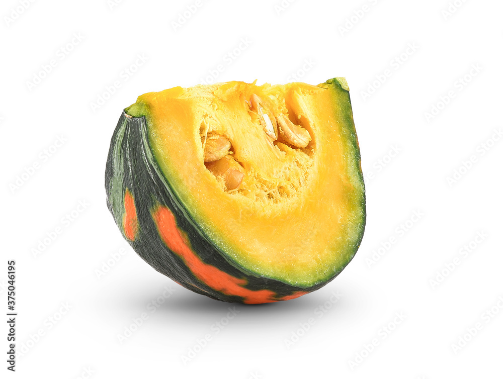 Japanese pumpkin kabocha isolated on white. Japanese pumpkin kabocha isolated on white.
