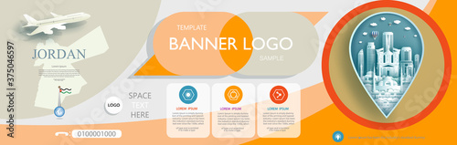 Travel poster set vector template design with promotion text.
