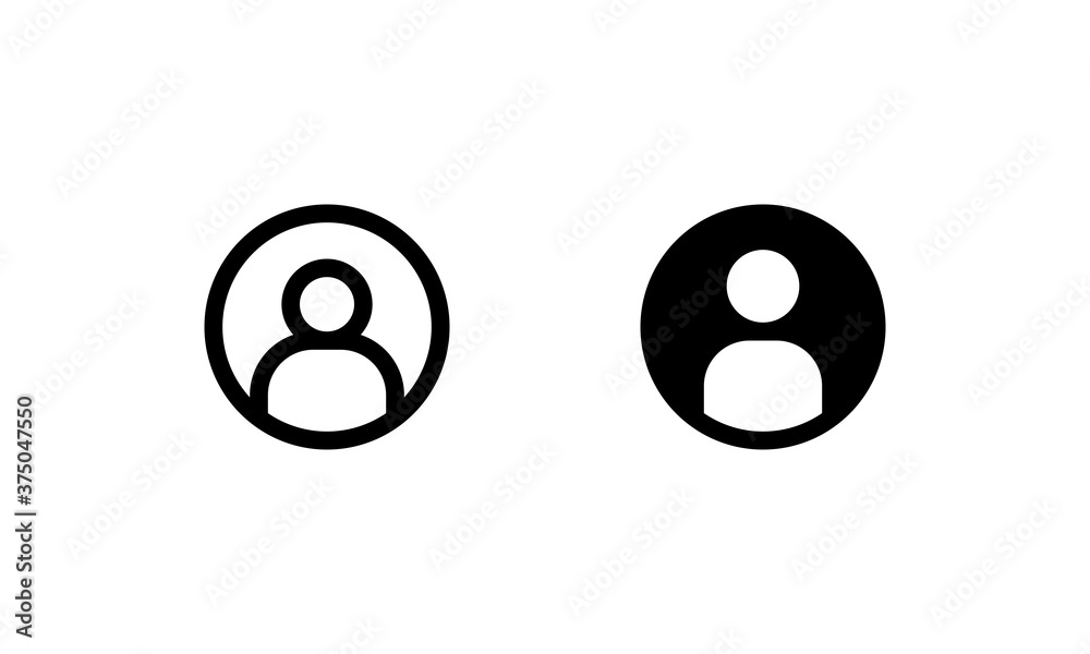 User avatar icon. Outline and glyph style User avatar icon. Outline and glyph style