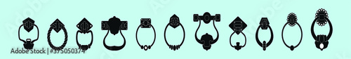 door knocker with various models isolated on blue