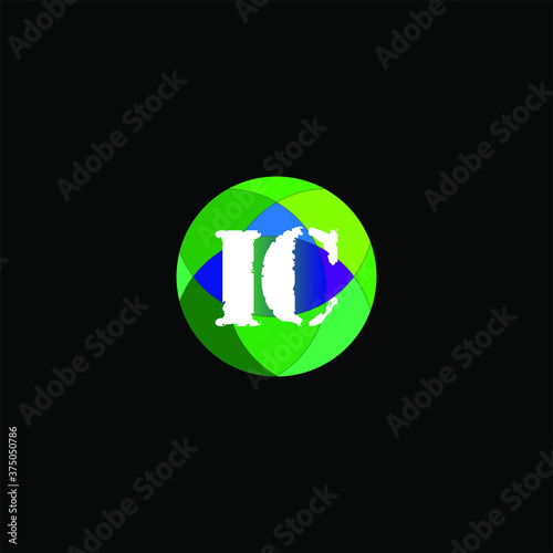 I C joint letter logo emblem design