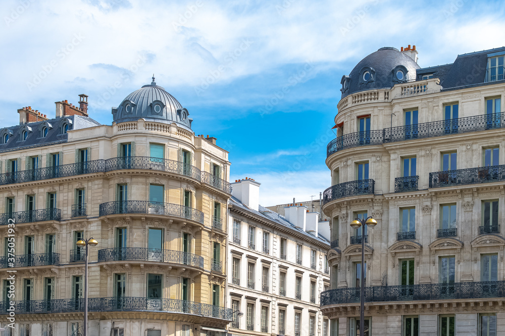 Paris, typical facades rue Saint-Lazare