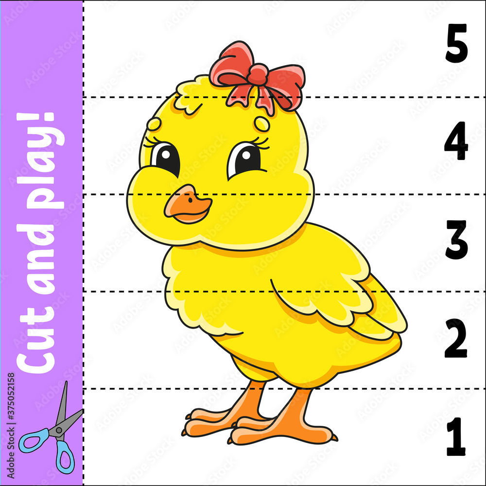 Learning numbers 1 5 cut and play education worksheet game for kids