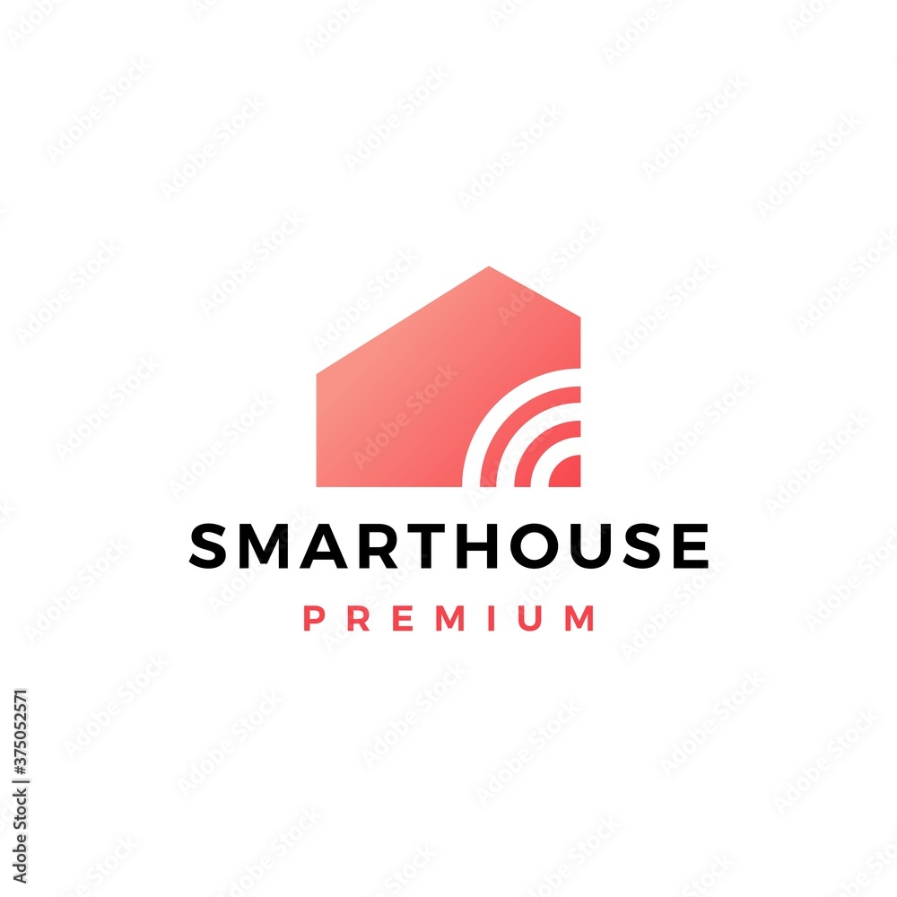 smart home house signal wifi wireless tech logo vector icon illustration smart home house signal wifi wireless tech logo vector icon illustration