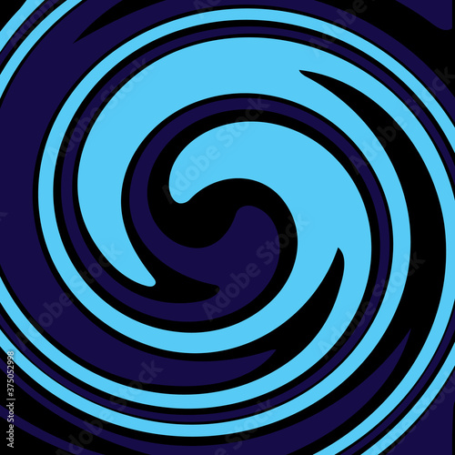 Blue vortex pattern, flat design, bright decorative background.