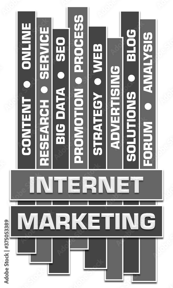 Obraz premium Internet Marketing Grey Vertical Squares Boxes 
