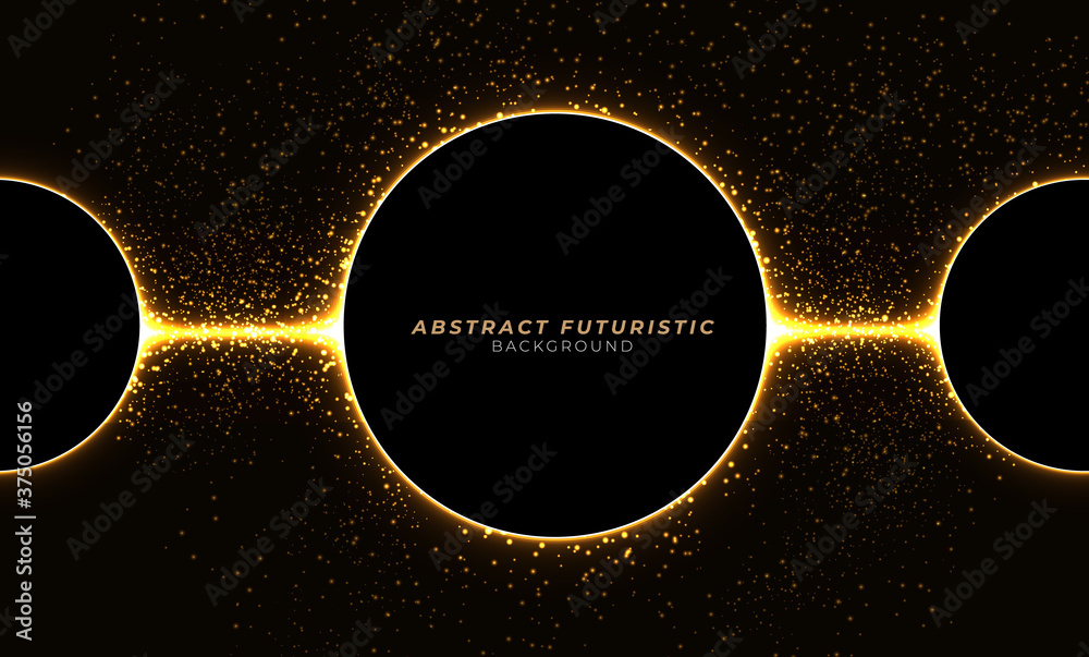 Background image with Gold light flares. Vector illustration. Stock