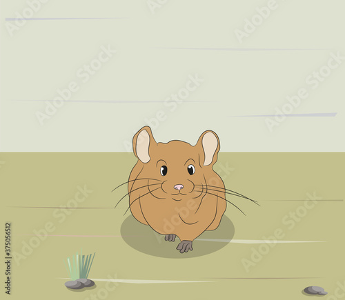 vector illustration of a mouse on nature