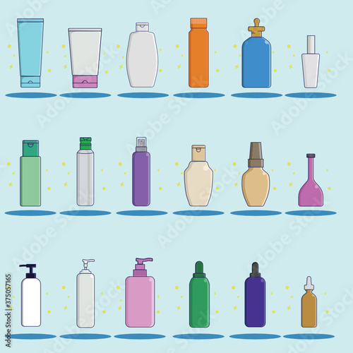 Set of Cosmetic  icons.Vector illustration