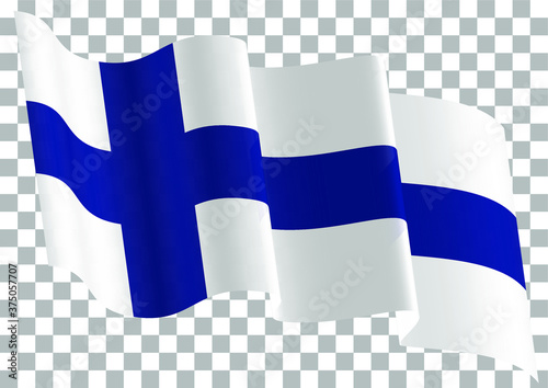 Finland waving flag. Vector illustration.