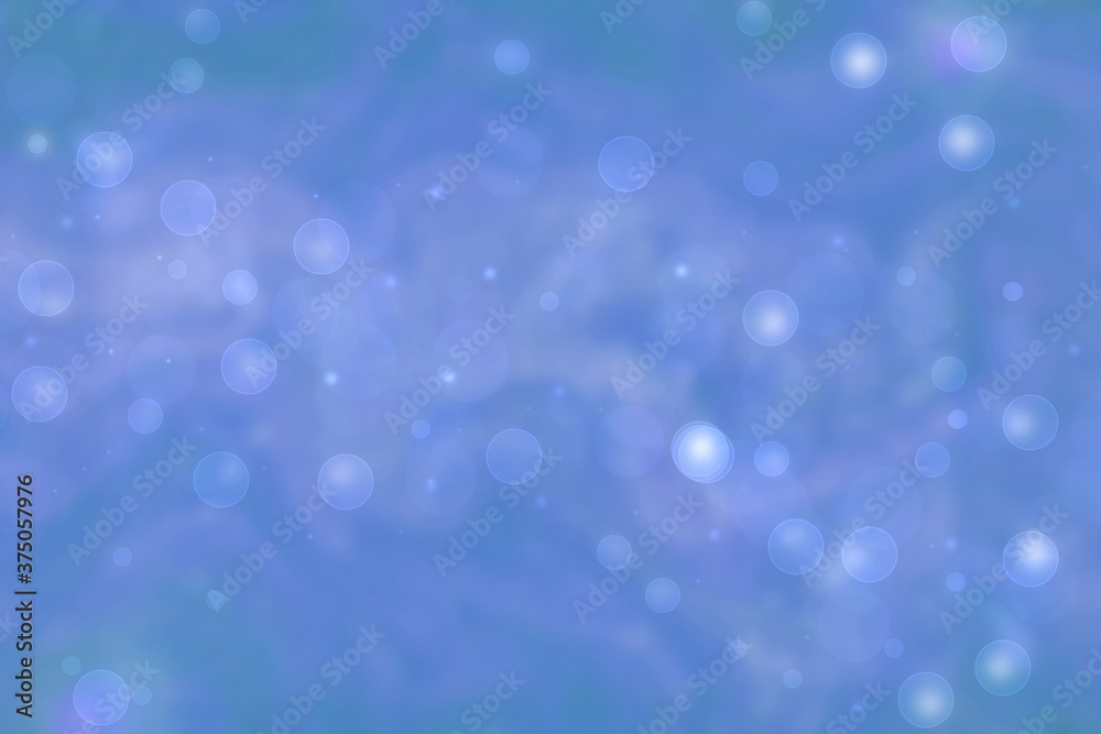 Blue sky with cloud background. Abstract realistic blue sky with delicate fluffy clouds, stars and romantic glamourous sun flair bokeh lights. Beautiful texture.