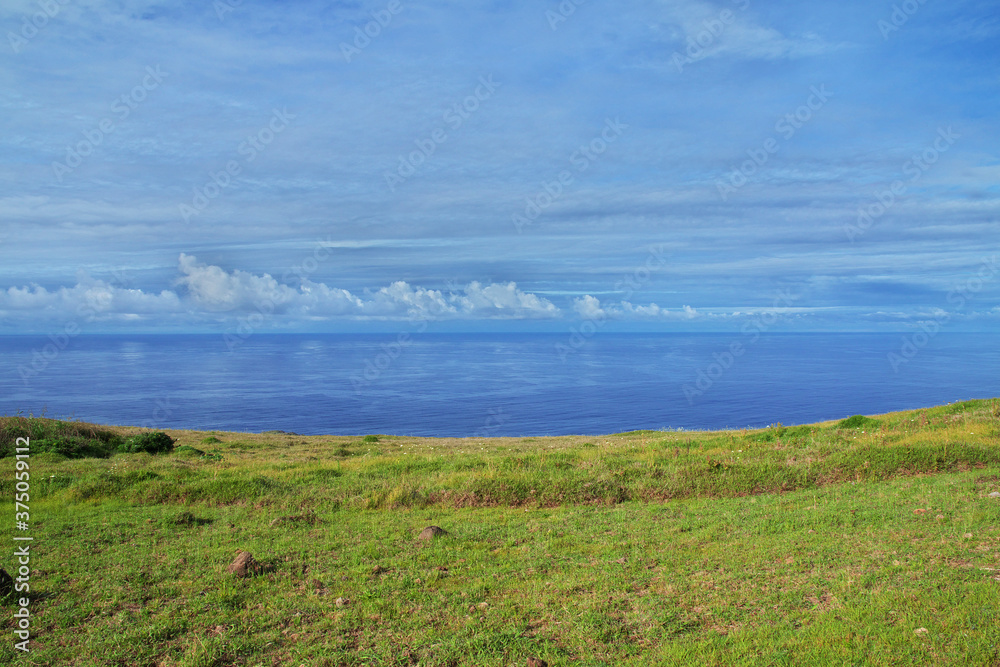 Rapa Nui. The view on Pacific ocean on Easter Island, Chile