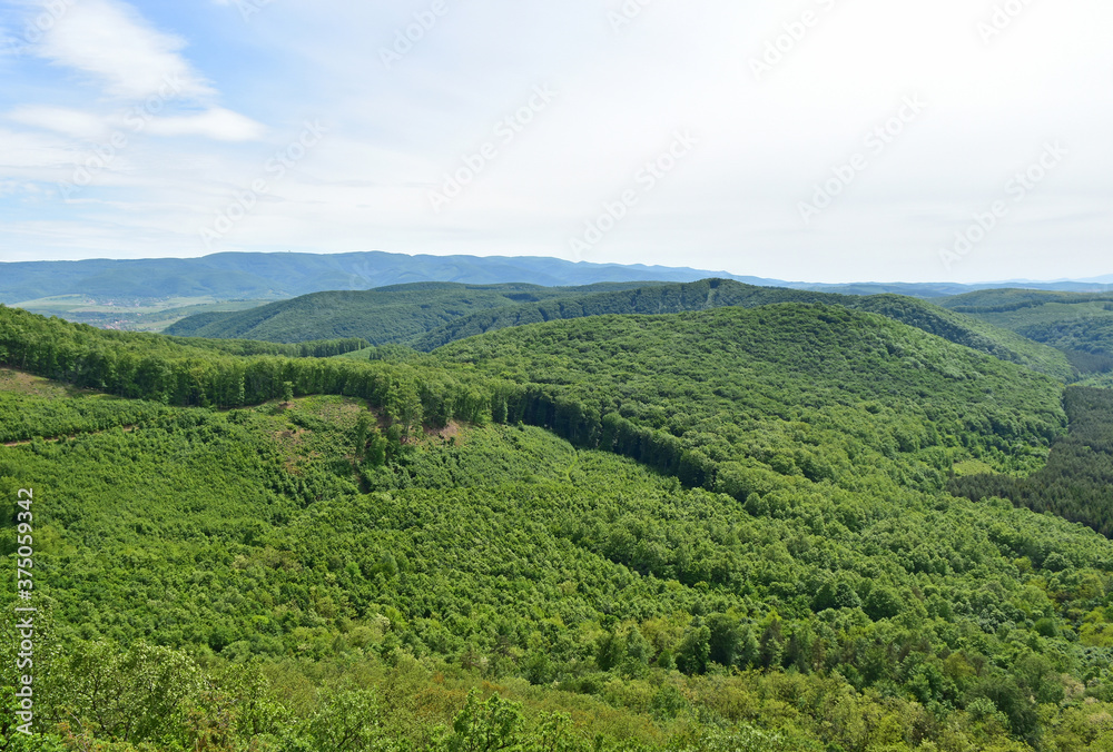 Fototapeta premium View of the mountains of Lazberc in Hungary
