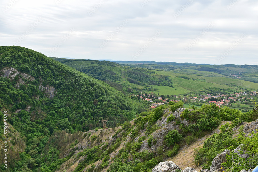 Naklejka premium View of the mountains of Lazberc in Hungary