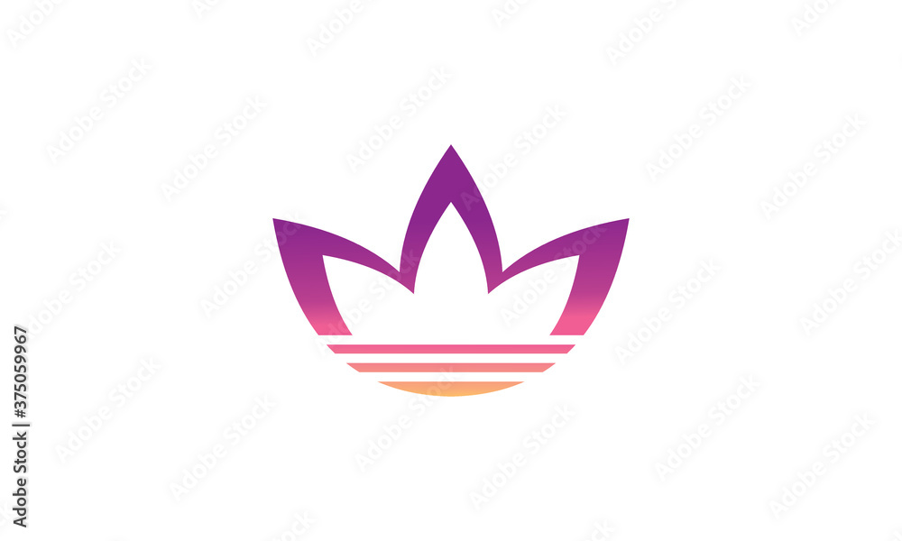 purple flower vector logo