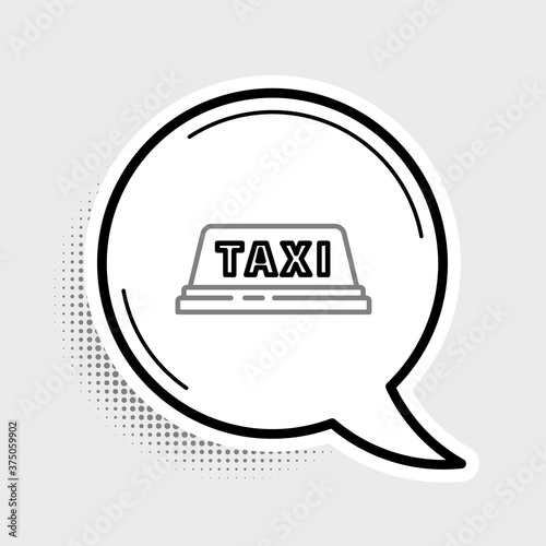 Line Taxi car roof icon isolated on grey background. Colorful outline concept. Vector.
