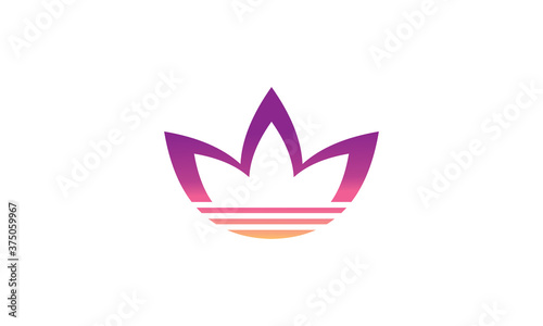 purple flower vector logo