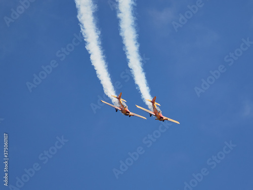 Pilot performances of Yak piston aircraft at the air show