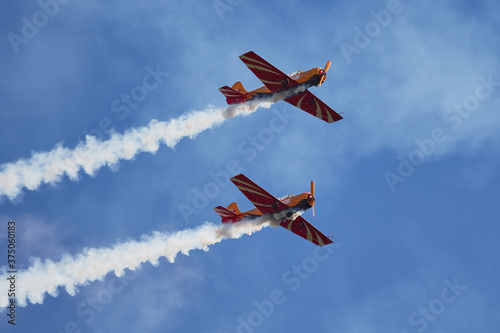 Pilot performances of Yak piston aircraft at the air show