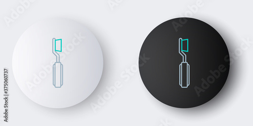 Line Toothbrush icon isolated on grey background. Colorful outline concept. Vector.
