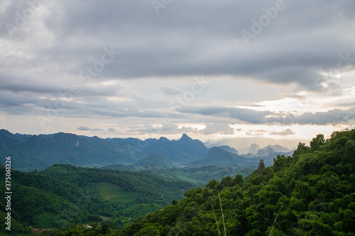 Sunset Mountain on blue sky