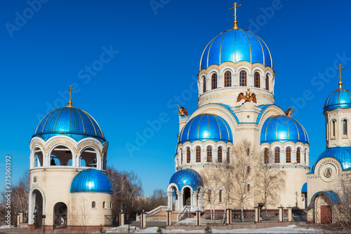 Trinity church Orthodox Church in the South of Moscow, Russia. Built in memory of the millennial anniversary of the christening of Russia. photo