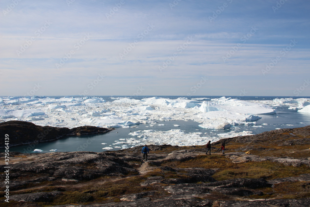 View over the Ilulissat Icefjord, Ilulissat, Greenland. View over the Ilulissat Icefjord, Ilulissat, Greenland.