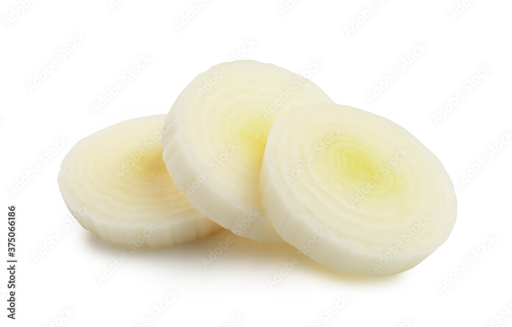 sliced leek isolated on white sliced leek isolated on white