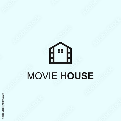 abstract house logo. movie icon