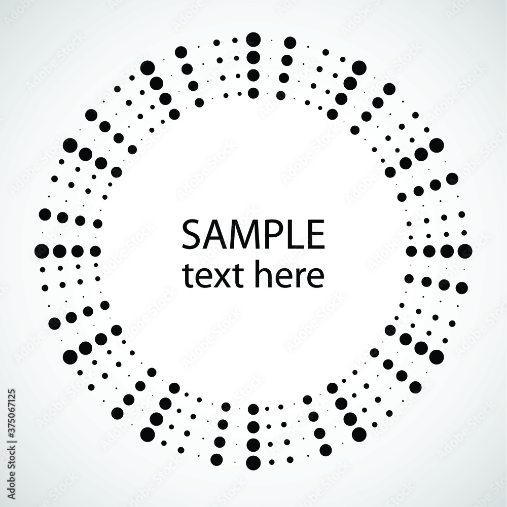 Halftone dots in circle form. round logo . vector dotted frame . design element Halftone dots in circle form. round logo . vector dotted frame . design element