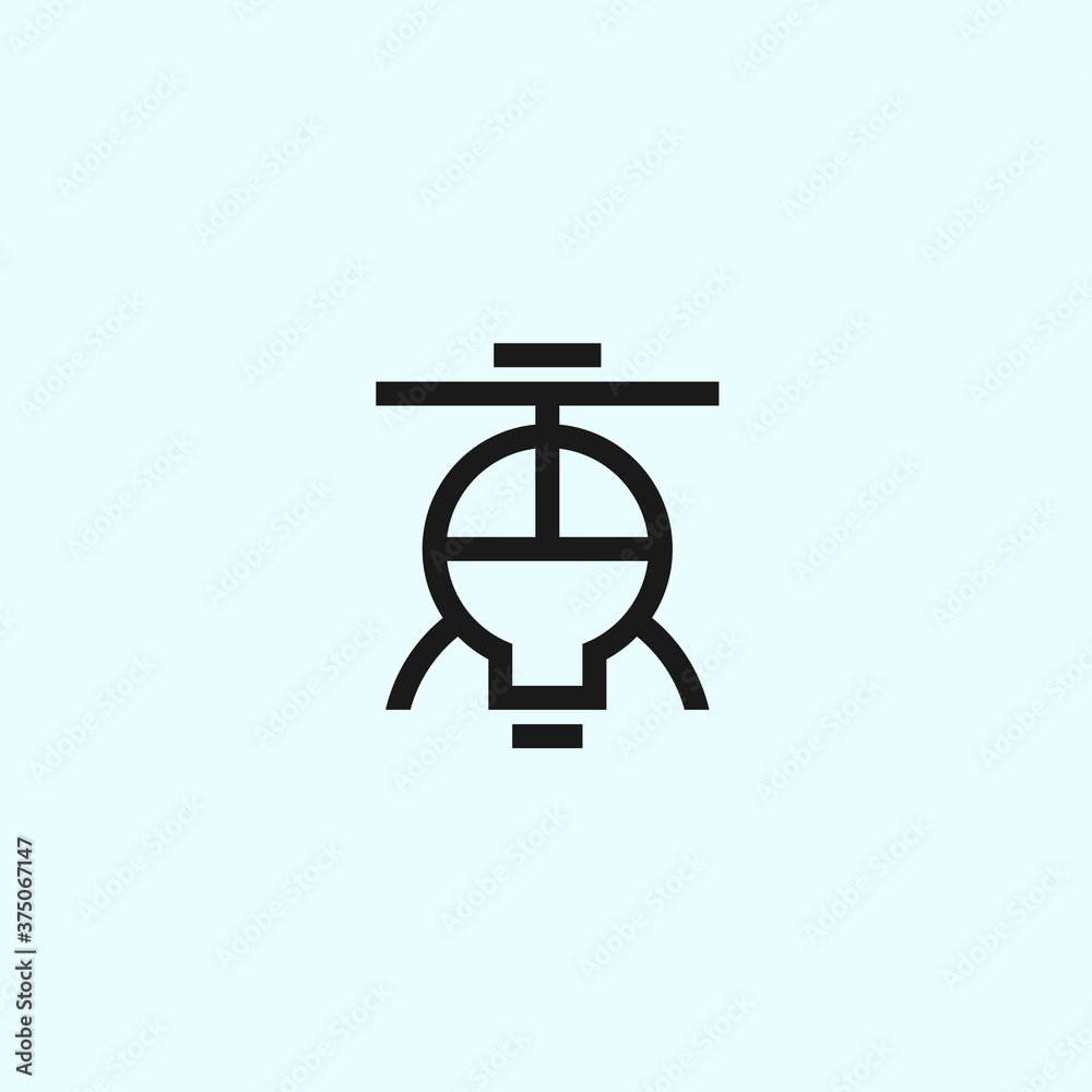 abstract helicopter logo. bulb icon
