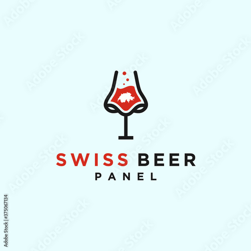 abstract beer logo. nose icon