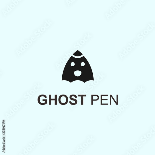 abstract ghost logo. pencil icon