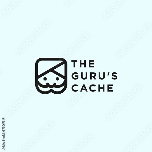 abstract guru logo. trash can icon