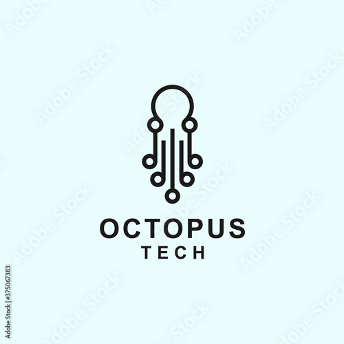 tech octopus logo. tech icon