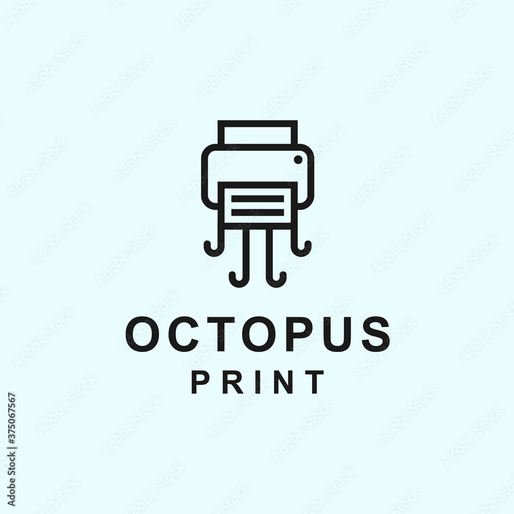 abstract octopus logo. print icon abstract octopus logo. print icon