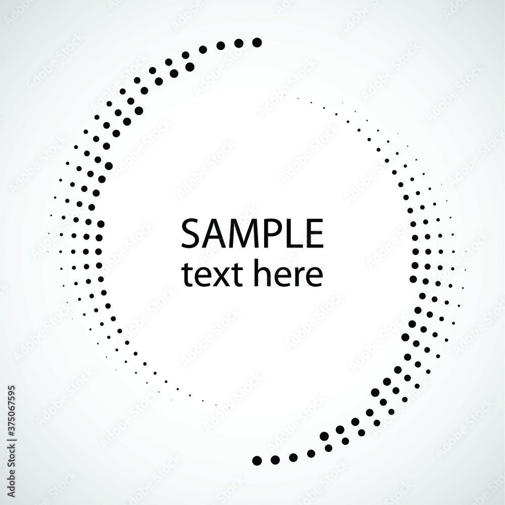 Halftone dots in circle form. round logo . vector dotted frame . design element Halftone dots in circle form. round logo . vector dotted frame . design element